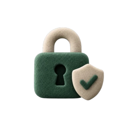 Shield icon showing your free-plan data stays on your device